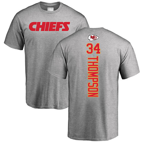 Men Kansas City Chiefs #34 Thompson Darwin Ash Backer T-Shirt